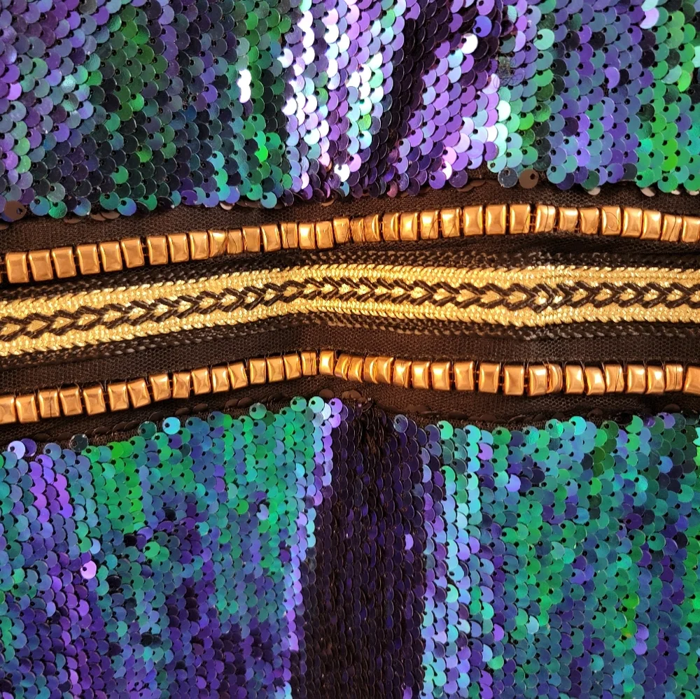 Anisha Green Premium Embellished Sequin shirt dress - Picture 8 of 15